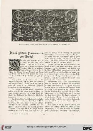 Dem bayerischen Museumsverein zum Gruße!