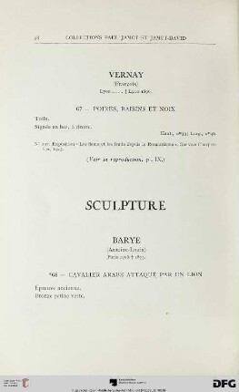 Sculpture (Nr. 68) avec planche IX