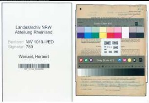 Entnazifizierung Herbert Wenzel , geb. 06.04.1912 (Studienrat)