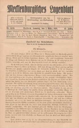 Nr. 14/15. Rostock, Sonntag, den 2. März 1919.