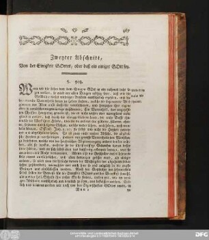 Zweyter Abschnitt, Von der Einigkeit Gottes, oder daß ein einiger Gott sey.