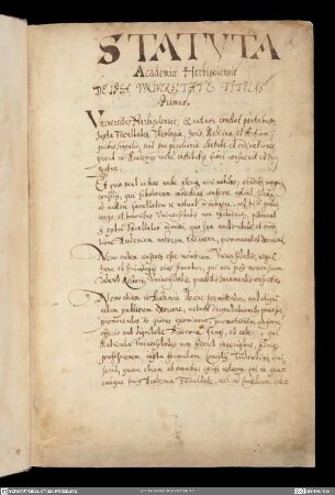 Statuta Academiae Herbipolensis 1587