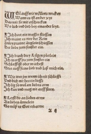 WOl auff wir woellens wecken || Wann es ist an der zeyt ||