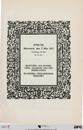 Zweiter Tag: Mittwoch, den 7. Mai 1913