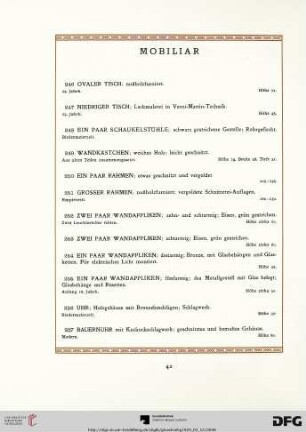 Mobiliar (Nr. 246-277)