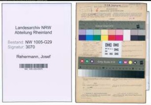 Entnazifizierung Josef Rehermann , geb. 26.07.1902 (Techn.Angestellter)