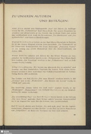 Zu Unseren Autoren Und Beiträgen