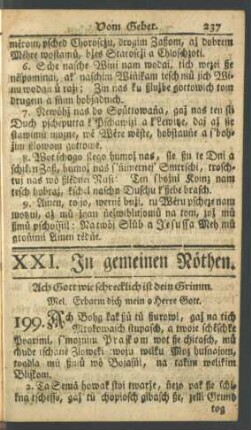 XXI. In gemeinen Nöthen