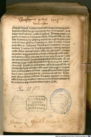 Breviarium Ratisponense : im Auftrag von Heinrich von Absberg, Bischof von Regensburg. [I, 1-7 und II, 1-6]. 1,1/7