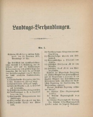 Landtags-Verhandlungen
