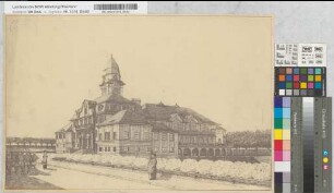 Neubau einer Badeanstalt für die Stadt Düren/Rhld., Architekt Willi Esser, Viersen Aufriß der Badeanstalt Düren