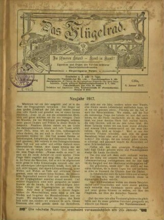 Das Flügelrad / 21. Jahrgang 1917
