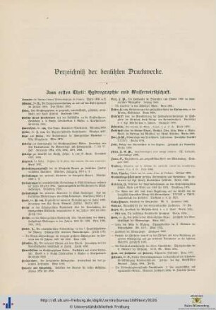 Verzeichniss der benützten Druckwerke.