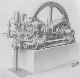 Liegender Rohölmotor (Deutz, Köln) : Technikgeschichte | Maschinenbau | Kraftmaschinen | Gasgeneratoren, Gasmaschinen