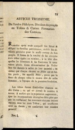 33-43, Article Troisieme.