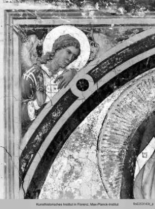Madonna zwischen den Heiligen Johannes der Täufer und Franziskus - Altarbild: Maria m. Kind, den hl. Johannes d. T., Franziskus und Zwickelengeln