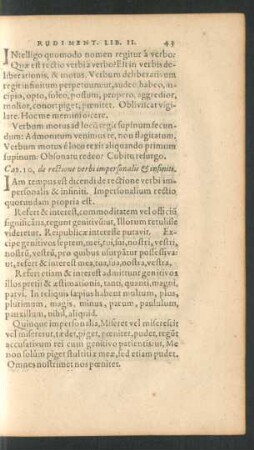 Cap. 10, de rectione verbi impersonalis & infiniti.