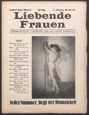Liebende Frauen : Wochenschrift für Freundschaft, Liebe und sexuelle Aufklärung 3(1928)42