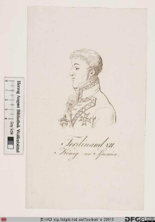 Bildnis Ferdinand VII., König von Spanien (reg. 1808 bzw. 1814 - 1833)