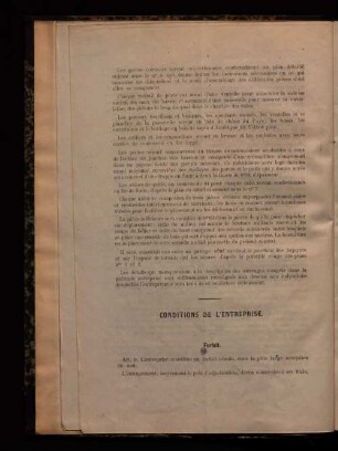 Conditions de l'entreprise.