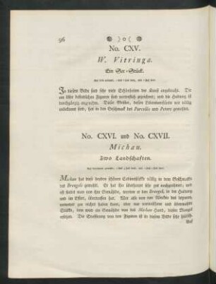 No. CXVI. und No. CXVII. Michau. Zwo Landfschaften