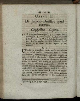 Caput II. De Judicio Duelico apud exteros.