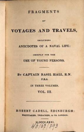 Fragments of voyages and travels, Ser. 1. Vol. 3