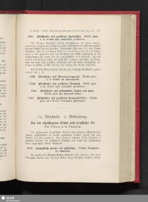 76. Abschnitt. 2. Abtheilung. Von den abgeschlagenen Crêmes nach französischer Art