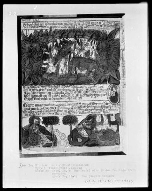 Apokalypse des Johannes — Bildseite mit zwei Szenen aus der Apokalypse, Folio 43 verso