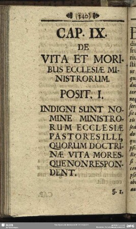 Cap. IX. De Vita Et Moribus Ecclesiae Ministrorum