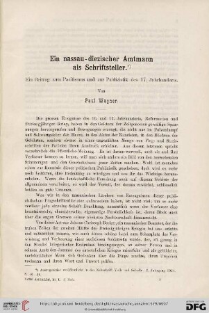 50: Ein nassau-diezischer Amtmann als Schriftsteller : ein Beitrag zum Pazifismus und zur Publizistik des 17. Jahrhunderts