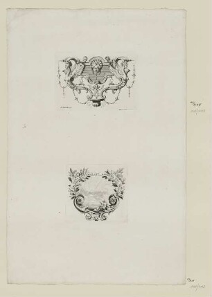Vignette mit Cartusche, Sirenen etc.