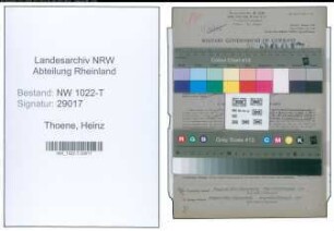 Entnazifizierung Heinz Thoene , geb. 15.02.1891 (Kaufmaennischer Angestellter)