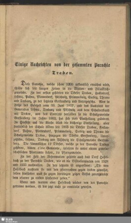 Einige Nachrichten von der gesammten Parochie Treben