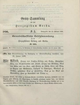 2. Verordnung, die Aussetzung der Strafvollstreckung betreffend, vom 18. Januar 1896