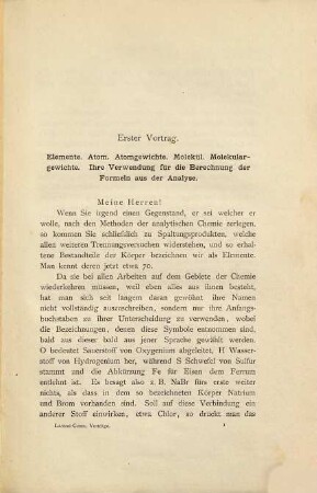 Moderne Chemie : 12 Vorträge vor Ärzten gehalten