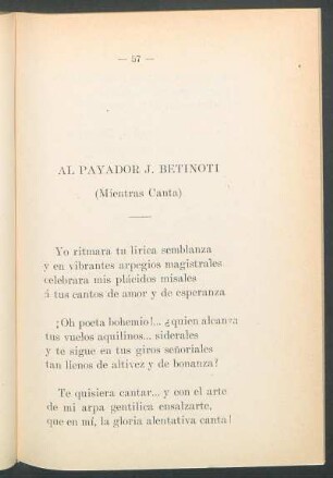 Al payador J. Betinoti : (Mientras Canta)
