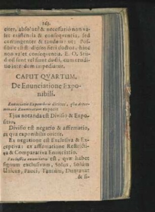 Caput Quartum. De Enunciatione Exponibili.