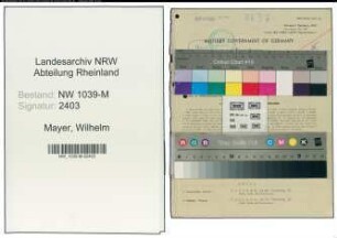 Entnazifizierung Wilhelm Mayer , geb. 27.02.1905 (Beamter)
