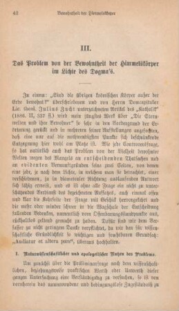 42-71 Das Problem von der Bewohntheit der Himmelskörper im Lichte des Dogma's