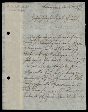 Brief von Jakob Mauvillon an Friedrich Nicolai