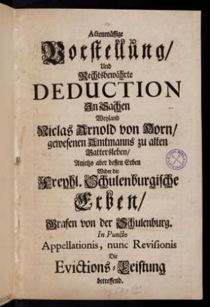 1-23, Actenmaessige Vorstellung und Rechtsbewaehrte Deduction