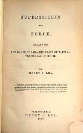 Superstition and force