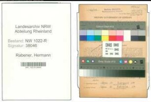 Entnazifizierung Hermann Rabener , geb. 16.10.1887 (Lademeister)