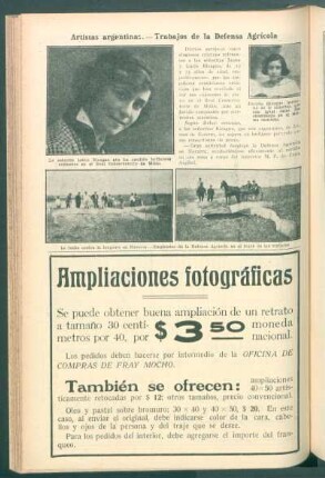 Artistas argentinas.- Trabajos de la Defensa Agrícola