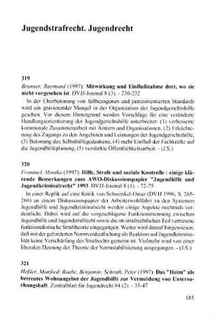 185-196, Jugendstrafrecht. Jugendrecht