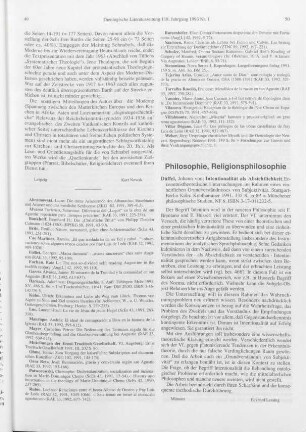 Philosophie, Religionsphilosophie
