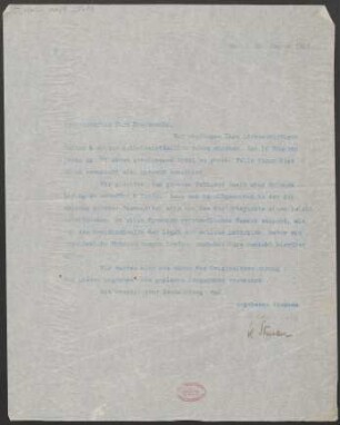 Brief an Moritz Moszkowski : 20.01.1910