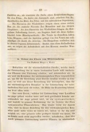 Ueber die Flora von Württemberg