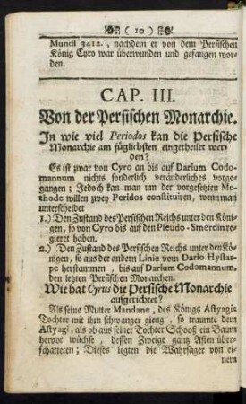 Cap. III. Von der Persischen Monarchie.
